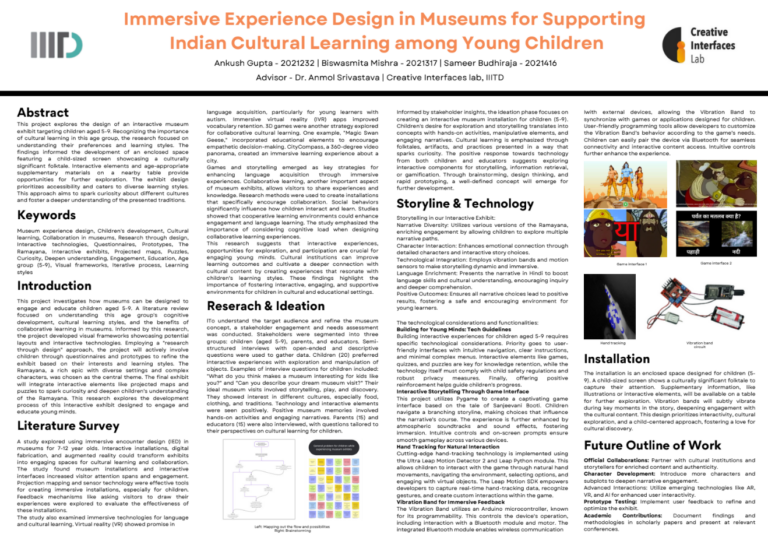 Immersive Experience Design in Museums for Supporting Indian Cultural Learning among Young Children